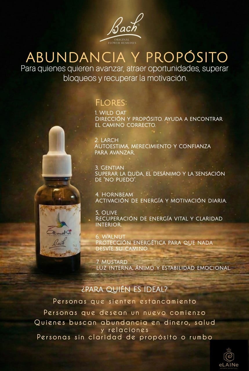 Fórmula de Flores de Bach abundancia y propósito