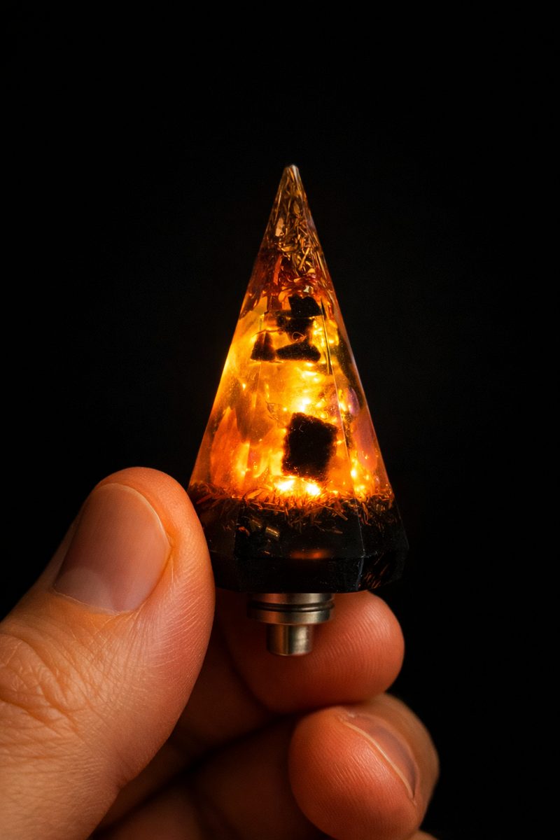 Estructura interna con cobre y cuarzo